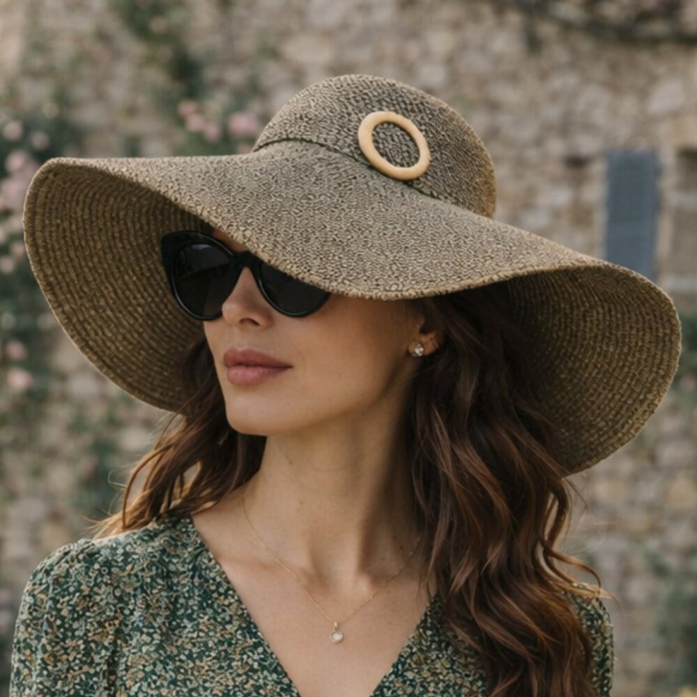 NWOT Vintage Retro French Girl Style Floppy Oversized Sun Hat - Picture 2 of 10